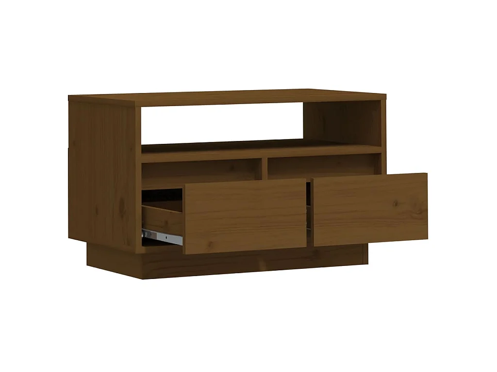 Meuble TV Marron miel 60x35x37 cm Bois de pin massif