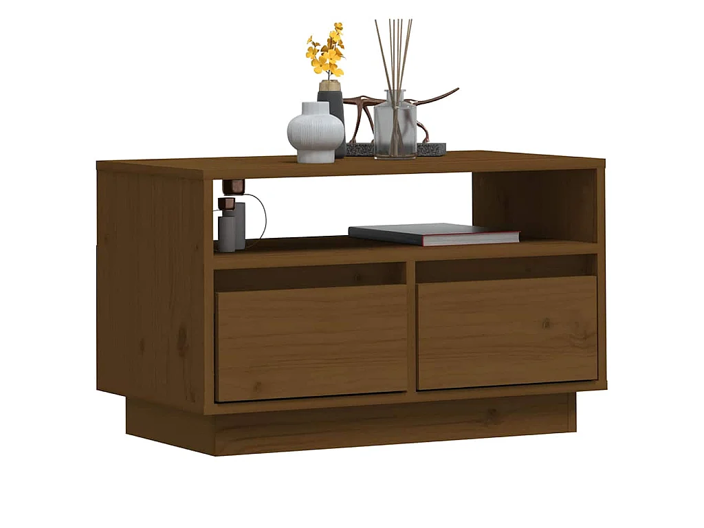 TV-Schrank Honigbraun 60x35x37 cm Massivholz Kiefer
