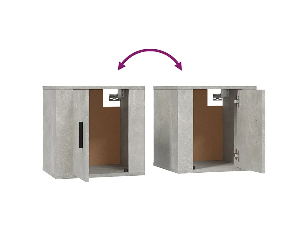 Ensemble de meubles TV 2 pcs gris béton bois d'ingénierie