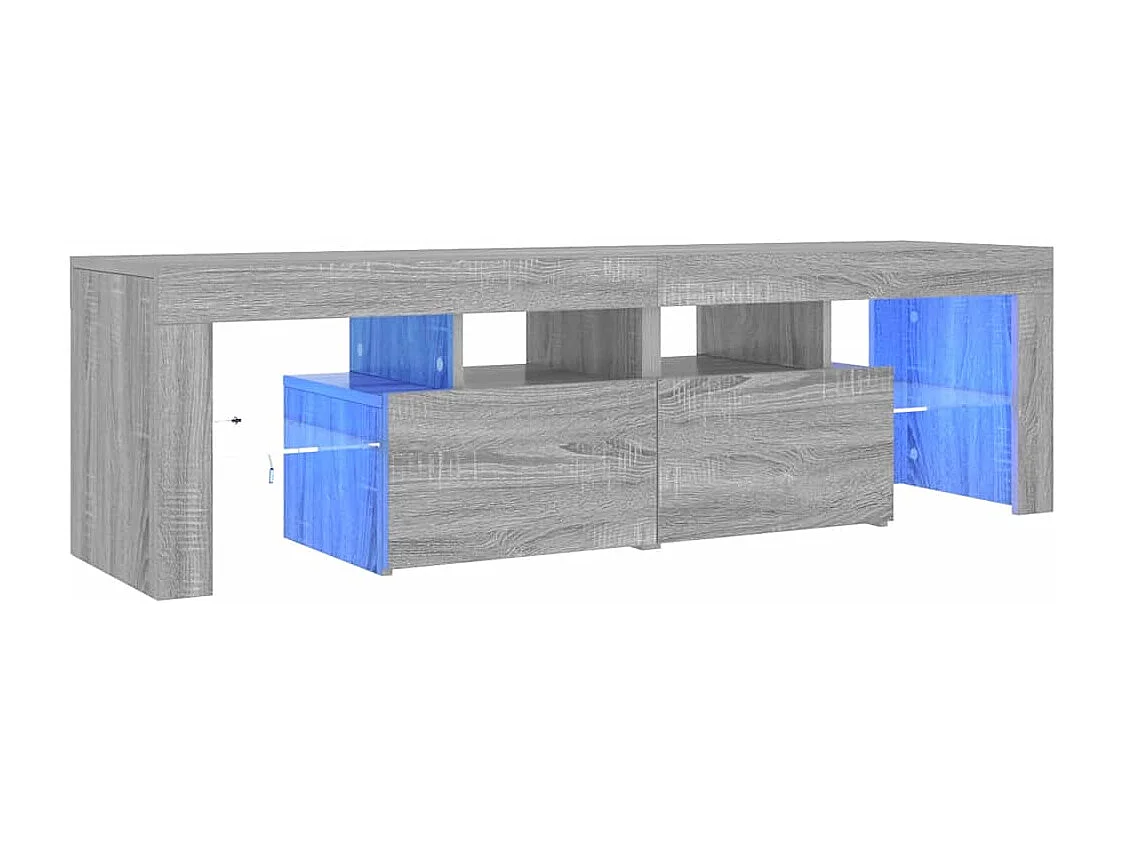 Meuble TV avec lumières LED Sonoma gris 140x36,5x40 cm
