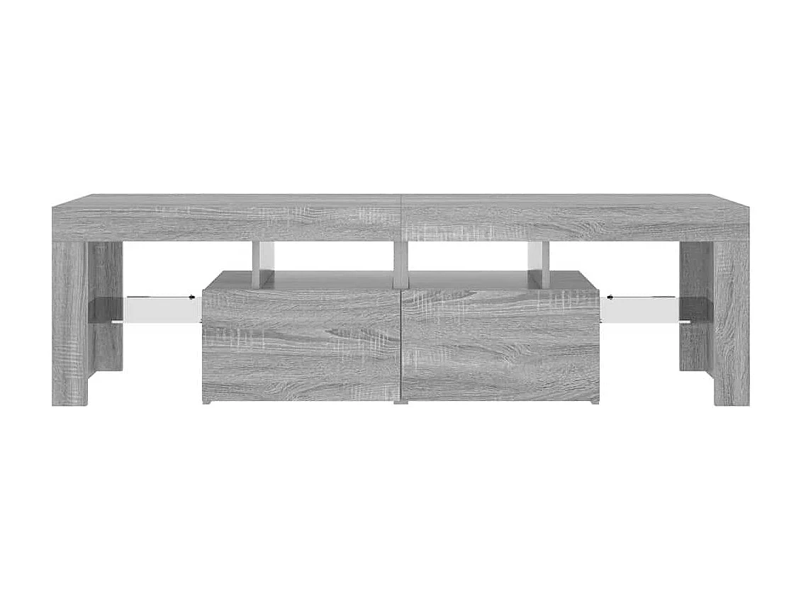 Meuble TV avec lumières LED Sonoma gris 140x36,5x40 cm