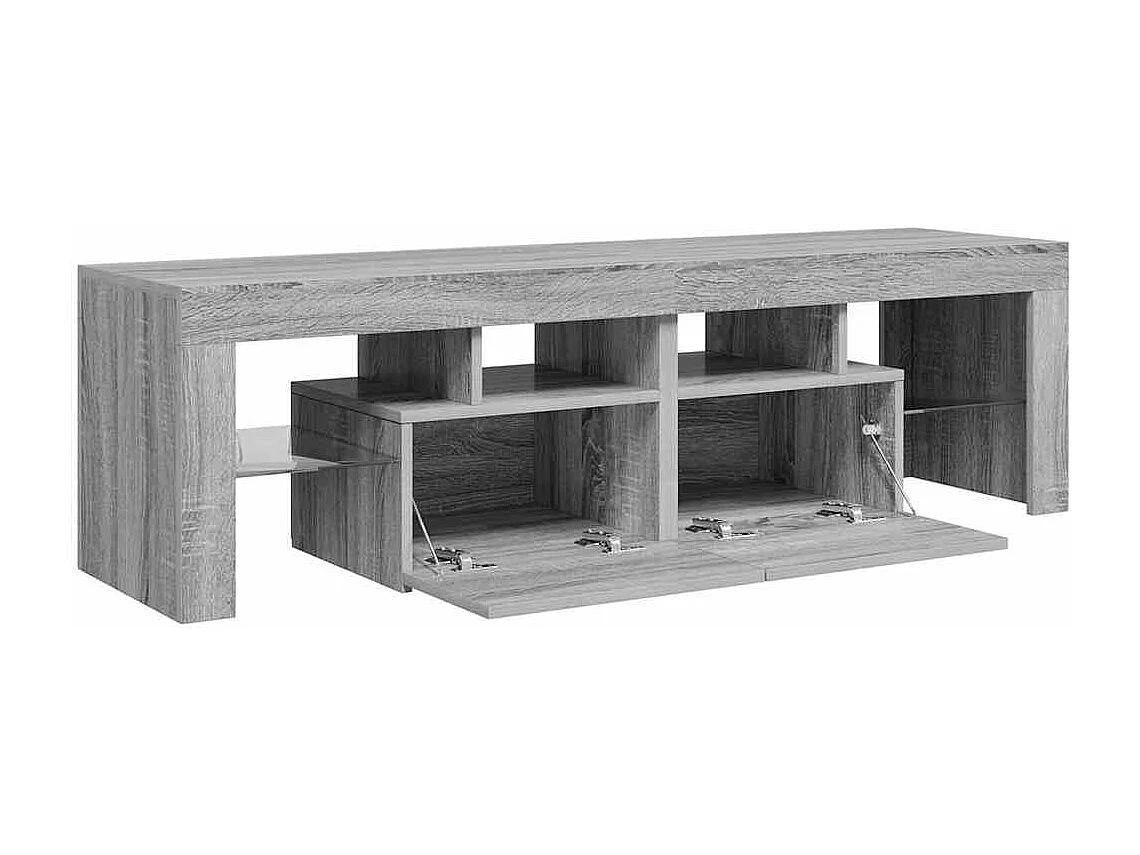 Meuble TV avec lumières LED Sonoma gris 140x36,5x40 cm