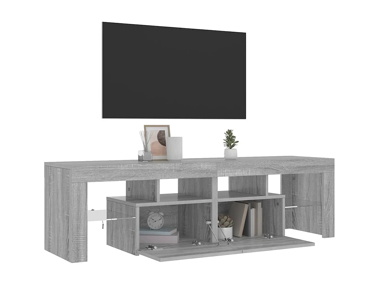 Meuble TV avec lumières LED Sonoma gris 140x36,5x40 cm
