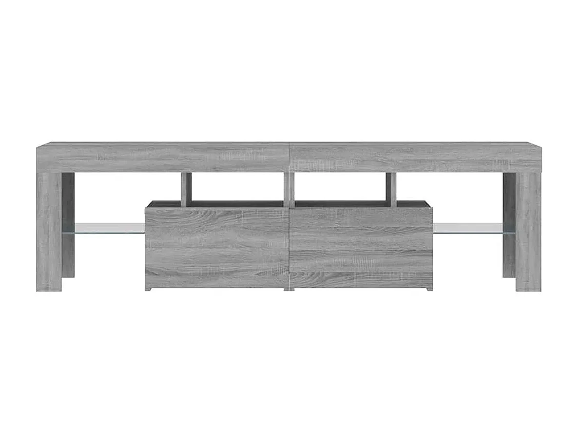 Meuble TV avec lumières LED Sonoma gris 140x36,5x40 cm
