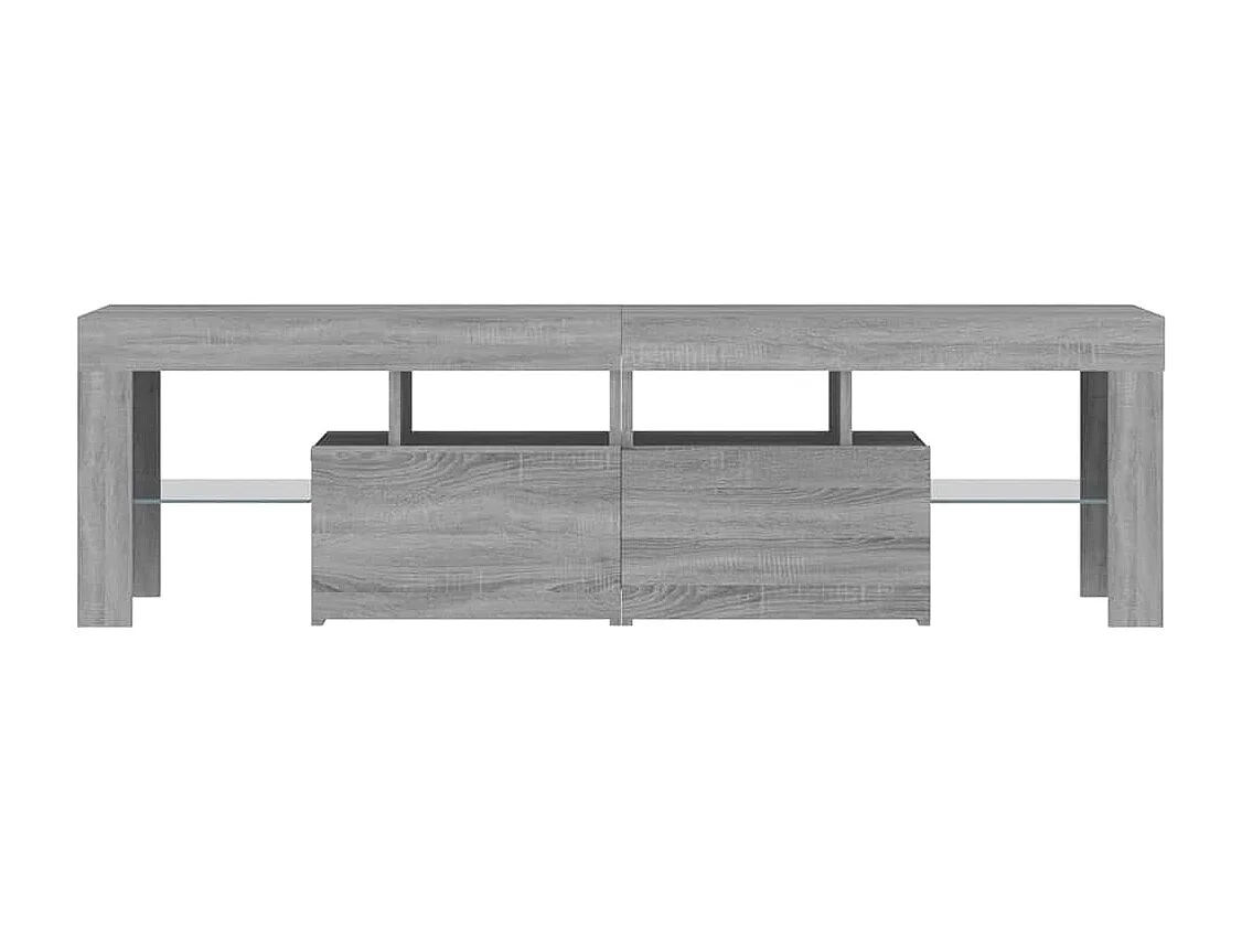 Szafka RTV LED Sonoma szara z dużą przestrzenią do przechowywania