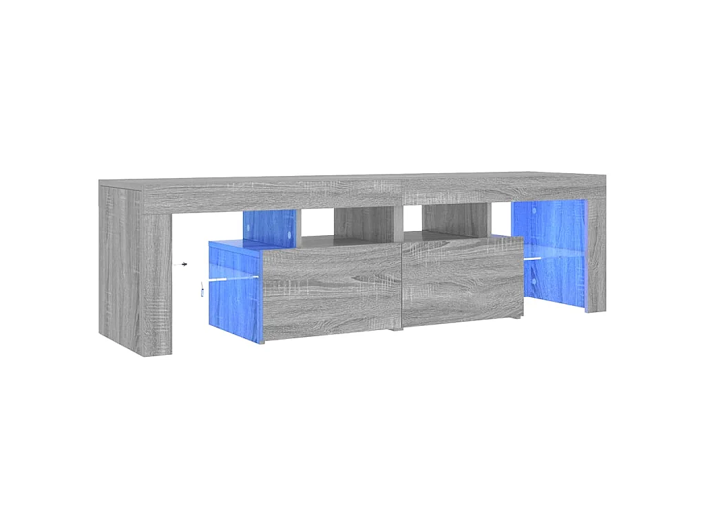 Mobile Porta TV con Luci LED grigio sonoma 140x36,5x40 cm