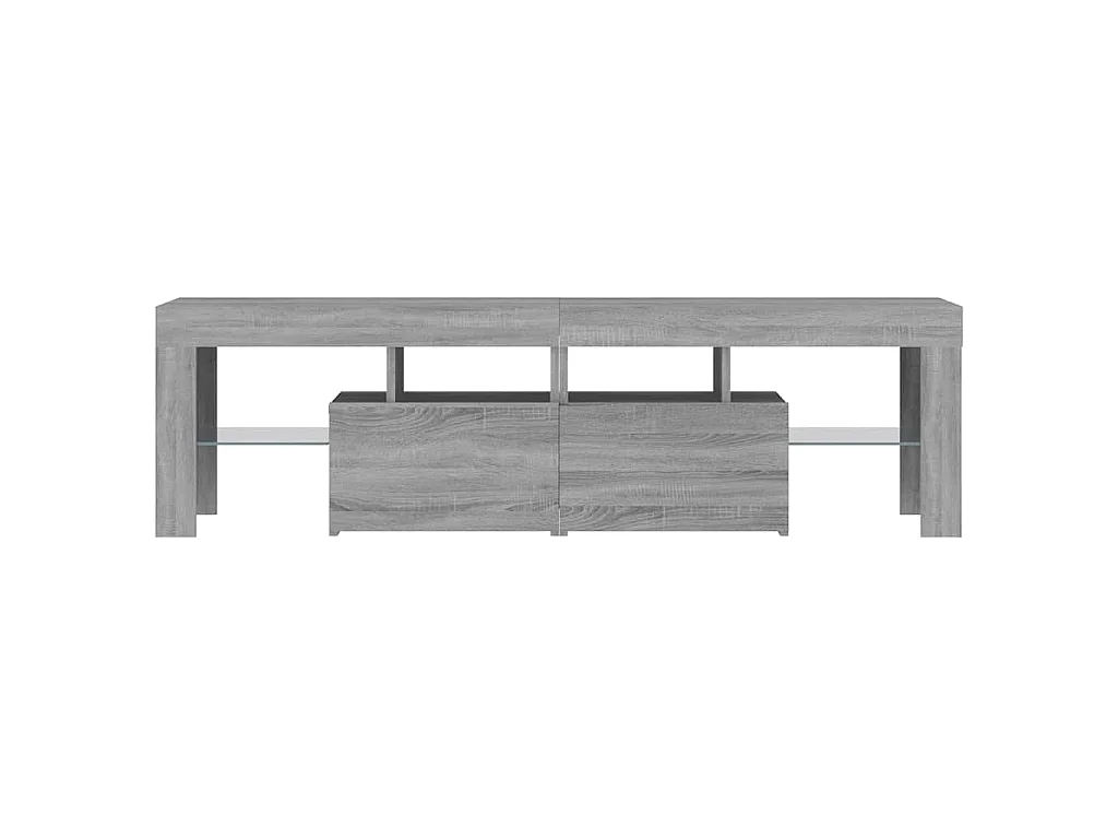 Mobile Porta TV con Luci LED grigio sonoma 140x36,5x40 cm