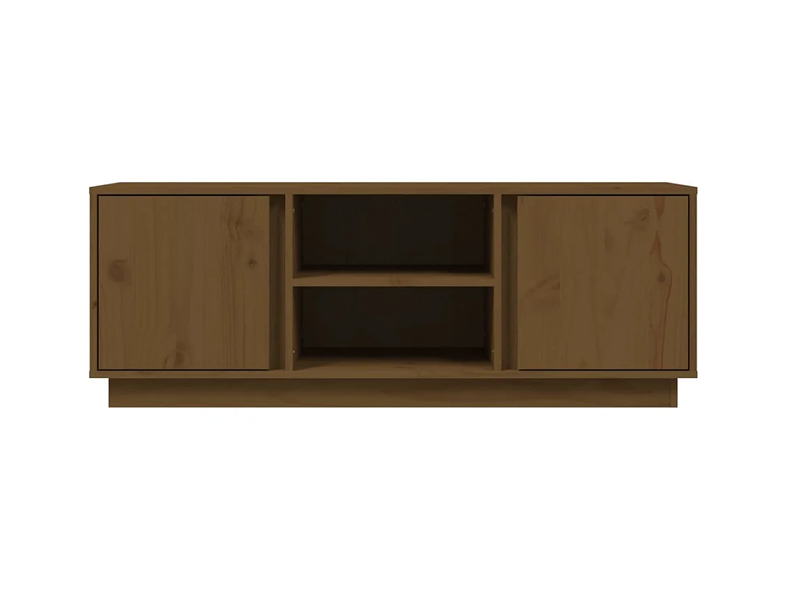 Meuble TV Marron miel 110x35x40,5 cm Bois de pin massif