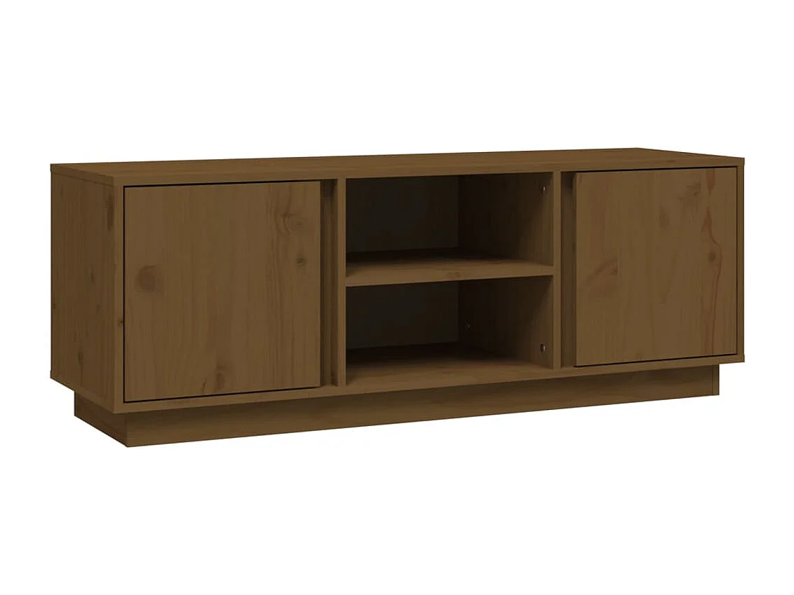 Meuble TV Marron miel 110x35x40,5 cm Bois de pin massif