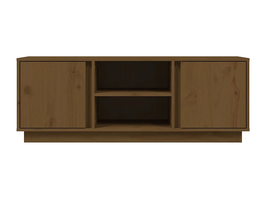 Meuble TV Marron miel 110x35x40,5 cm Bois de pin massif