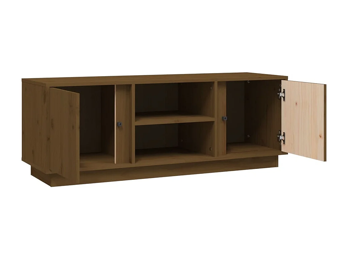 Tv-meubel 110x35x40,5 cm massief grenenhout honingbruin