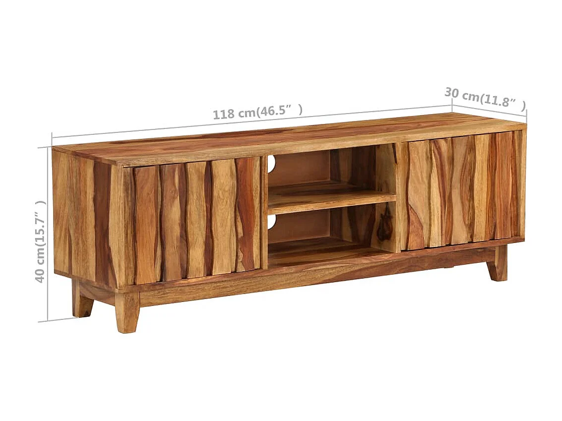 Meuble TV Bois massif de Sesham 118 x 30 x 40 cm