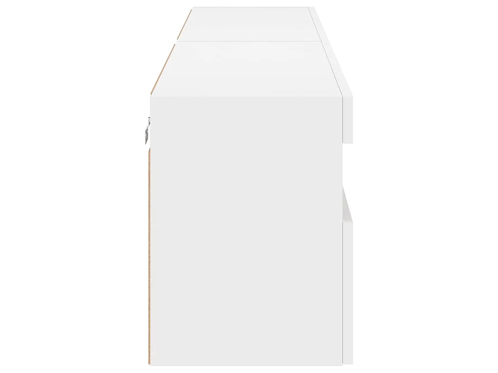 Meubles TV muraux avec lumières LED 2 pcs blanc 80x30x40 cm