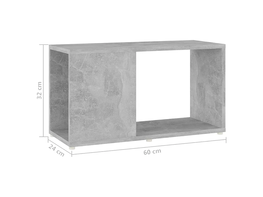 Mobile TV Grigio Cemento 60x24x32 cm in Truciolato