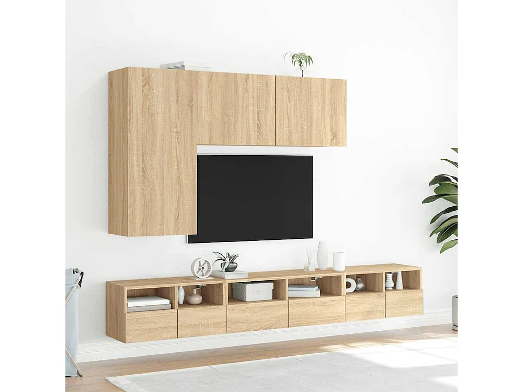 Meuble TV mural chêne sonoma 60x30x30 cm bois d'ingénierie