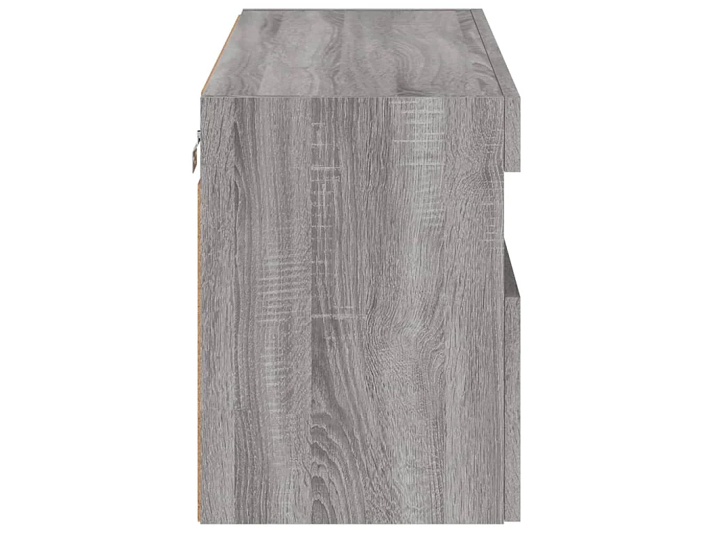 Meuble TV mural avec lumières LED sonoma gris 80x30x40 cm