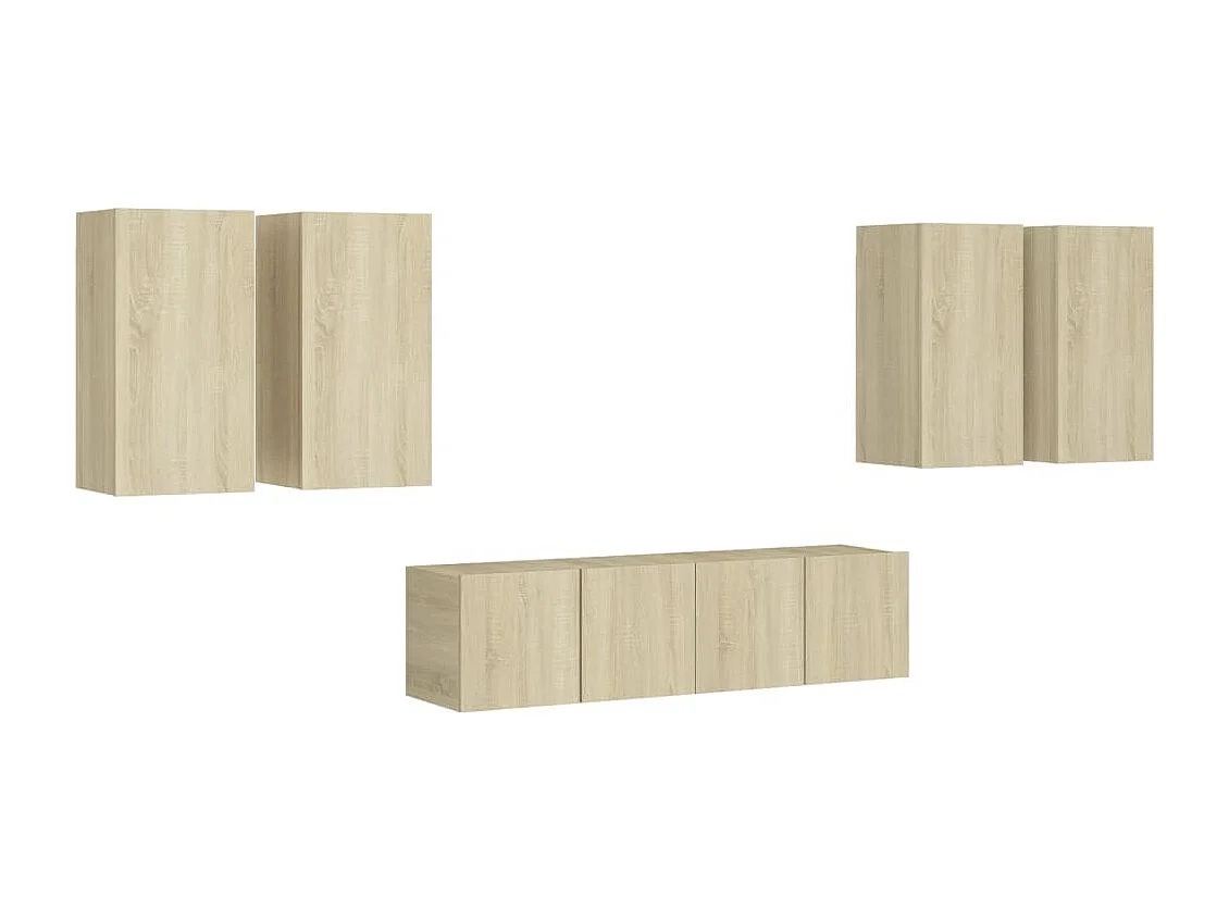 Ensemble de meubles TV 6 pcs Chêne sonoma Bois d'ingénierie