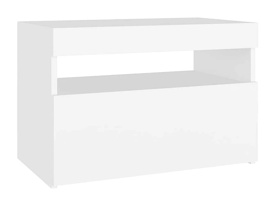 Móvel de TV com luzes LED 60x35x40 cm branco