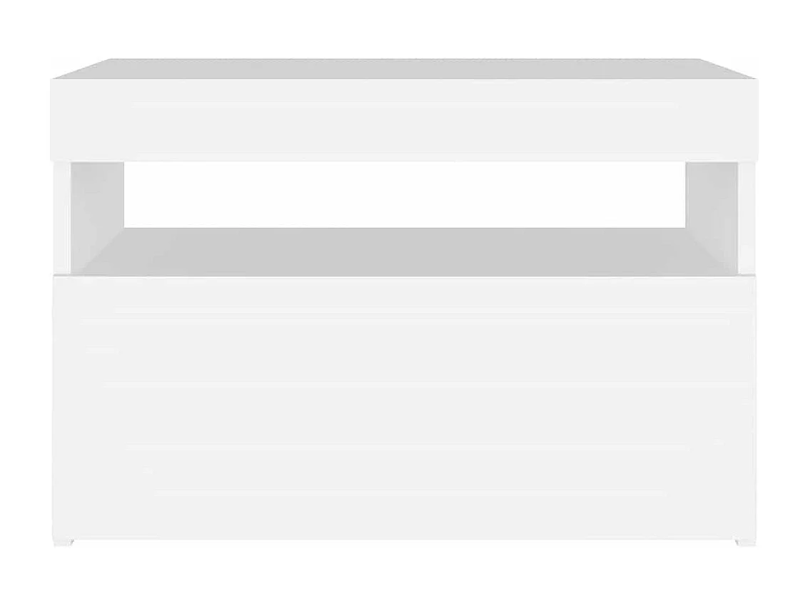 Móvel de TV com luzes LED 60x35x40 cm branco