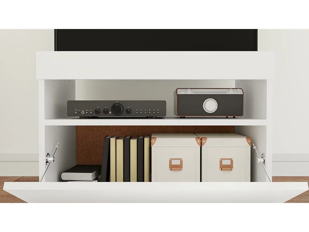 Meuble TV avec lumières LED blanc 60x35x40 cm