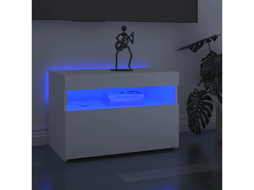 Tv-meubel met LED-verlichting 60x35x40 cm wit