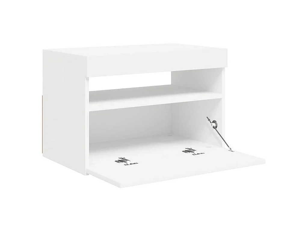 Meuble TV avec lumières LED blanc 60x35x40 cm