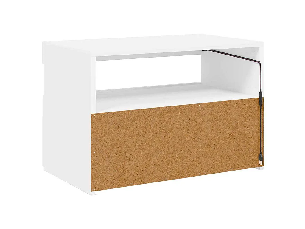Meuble TV avec lumières LED blanc 60x35x40 cm