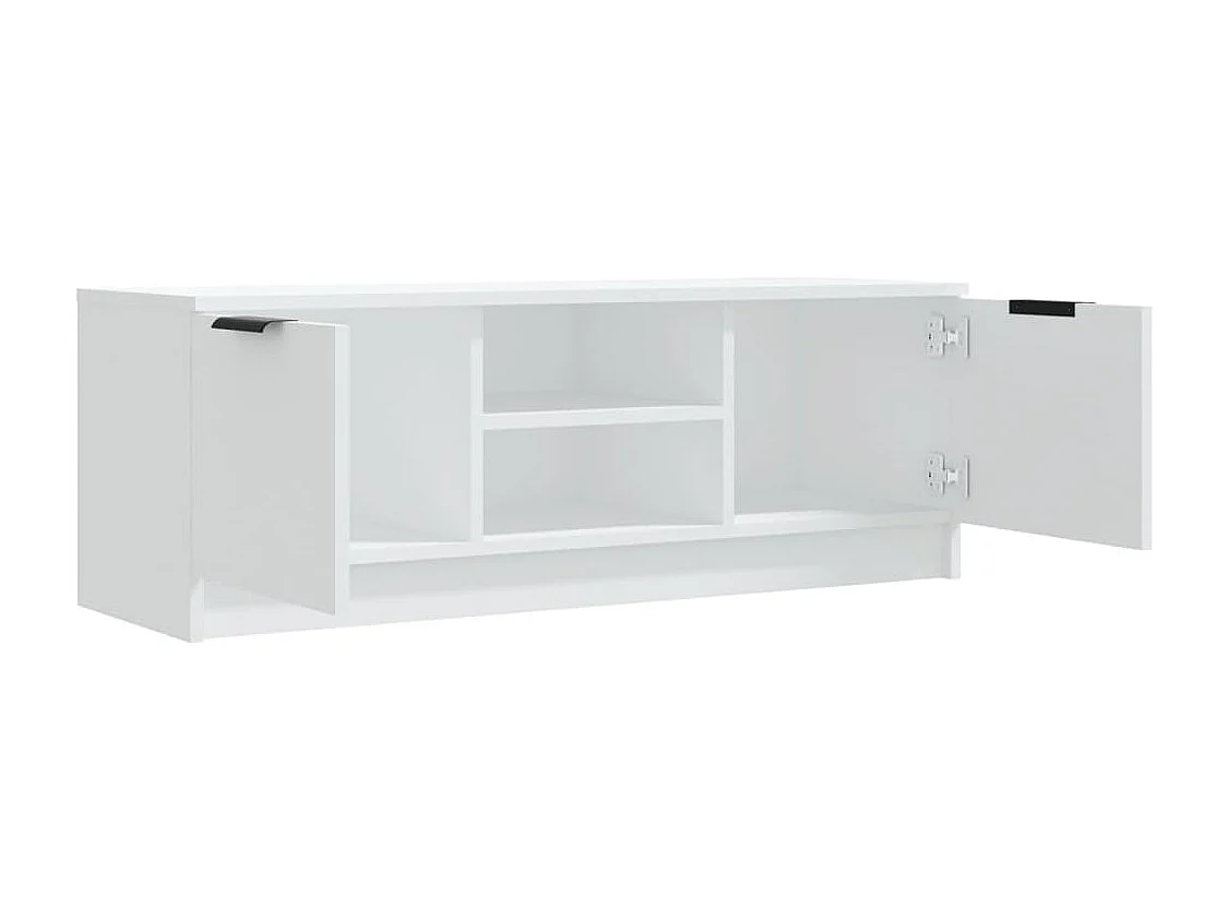 Meuble TV Blanc 102x35x36,5 cm Bois d'ingénierie