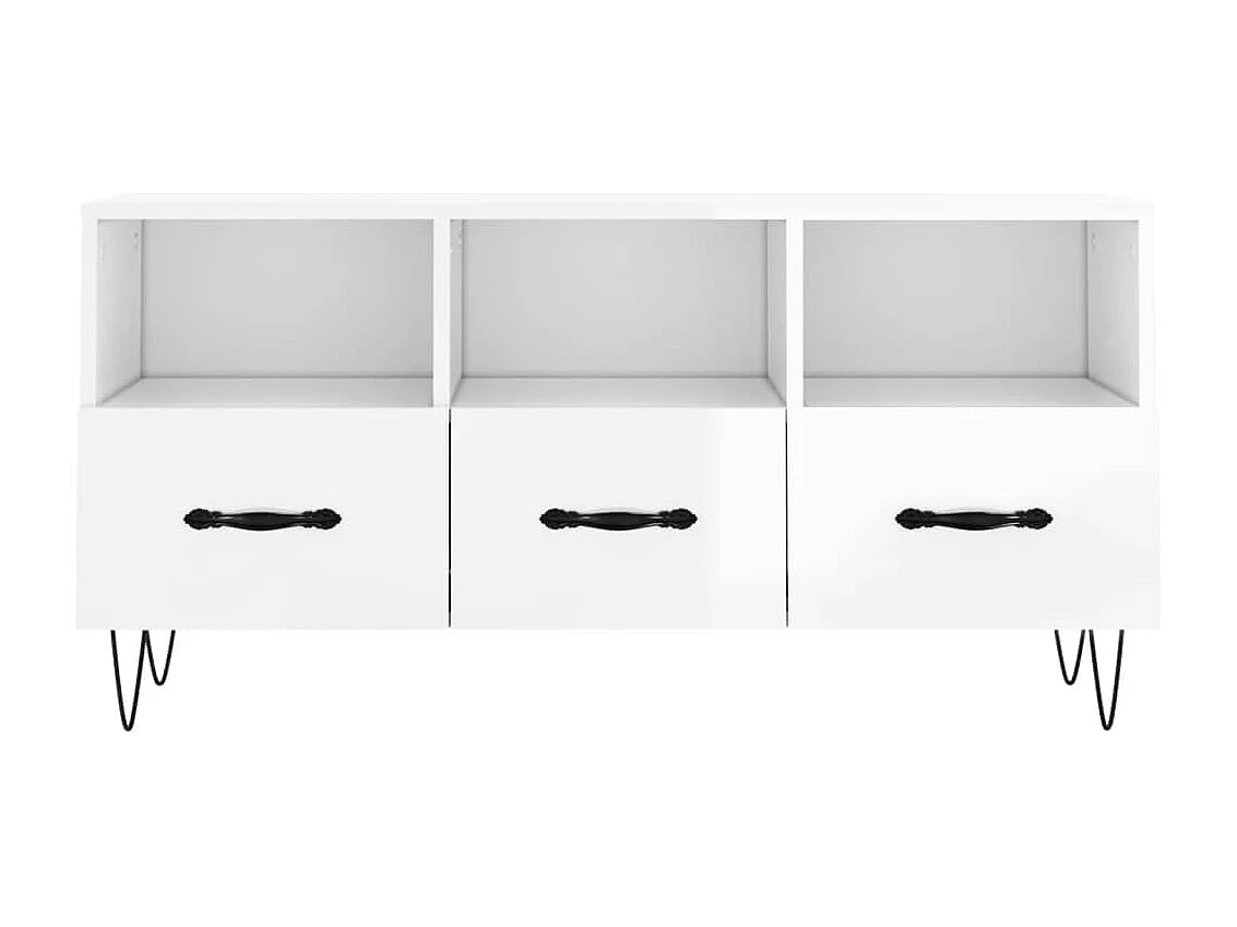 Meuble TV Blanc brillant 102x36x50 cm Bois d'ingénierie