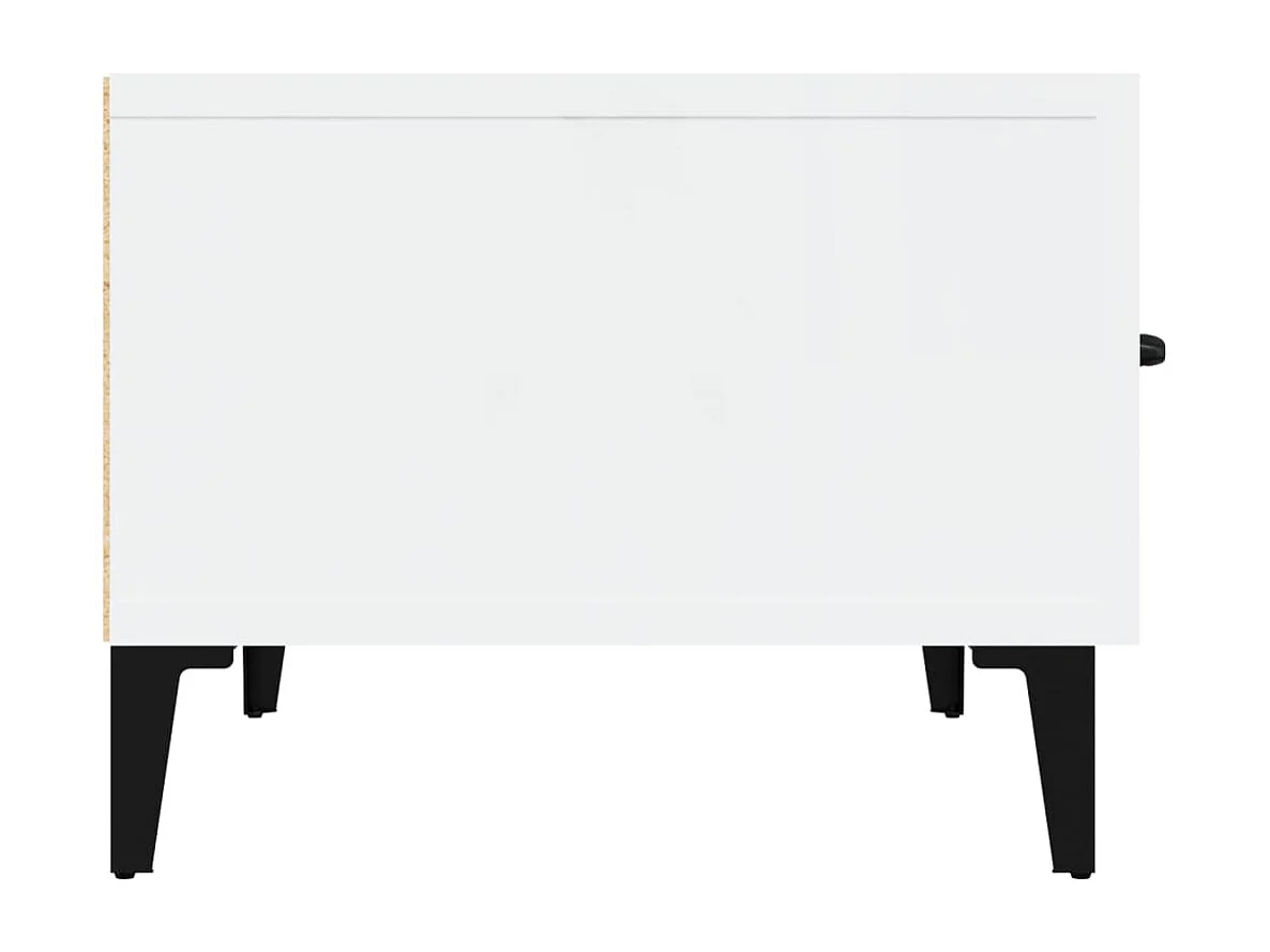 Meuble TV Blanc brillant 150x34,5x30 cm Bois d'ingénierie