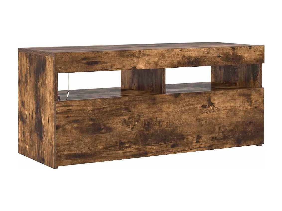 TV-Schrank mit LED-Leuchten Räuchereiche 90x35x40 cm