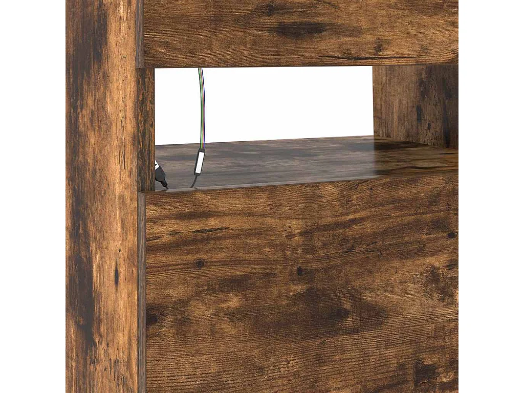 TV-Schrank mit LED-Leuchten Räuchereiche 90x35x40 cm