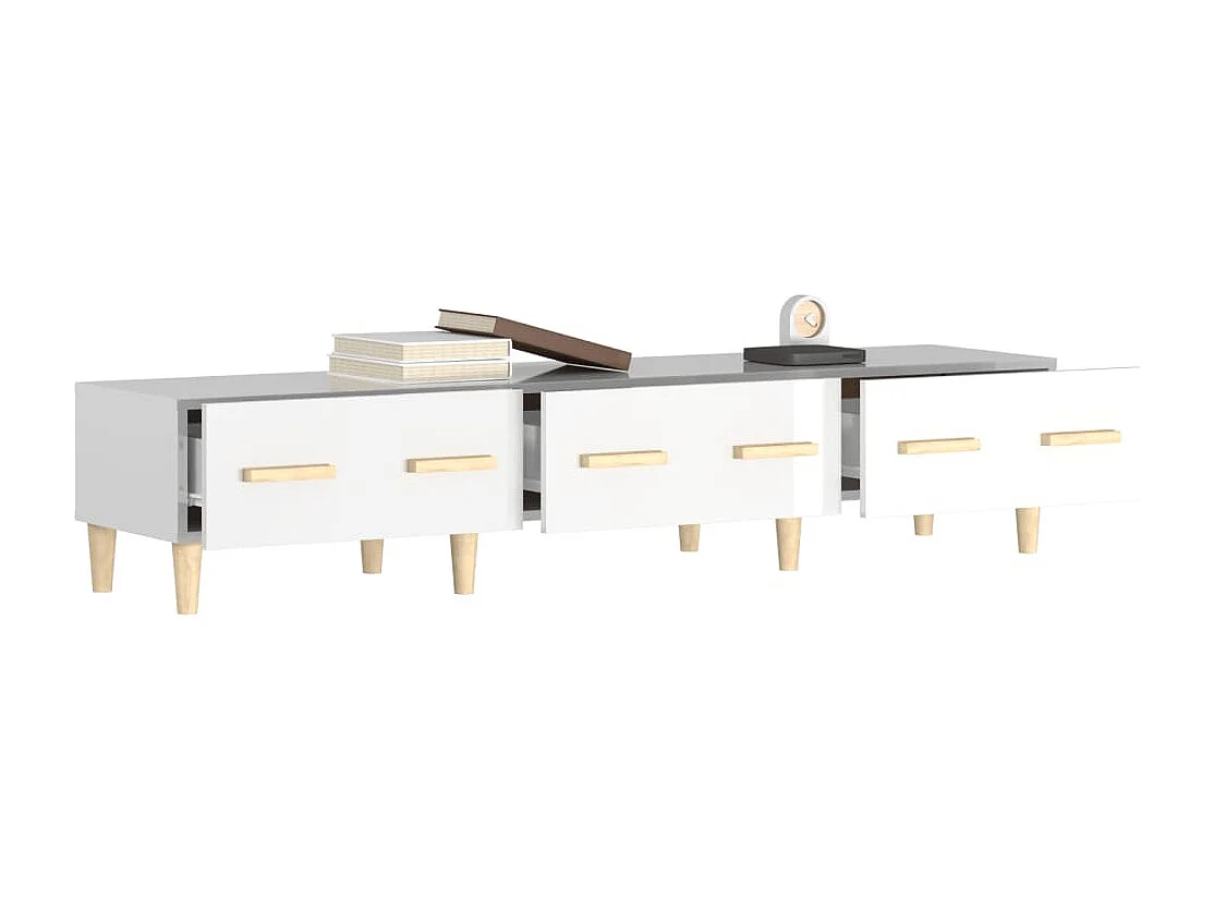 Móvel para TV 150x34,5x30cm madeira processada branco brilhante