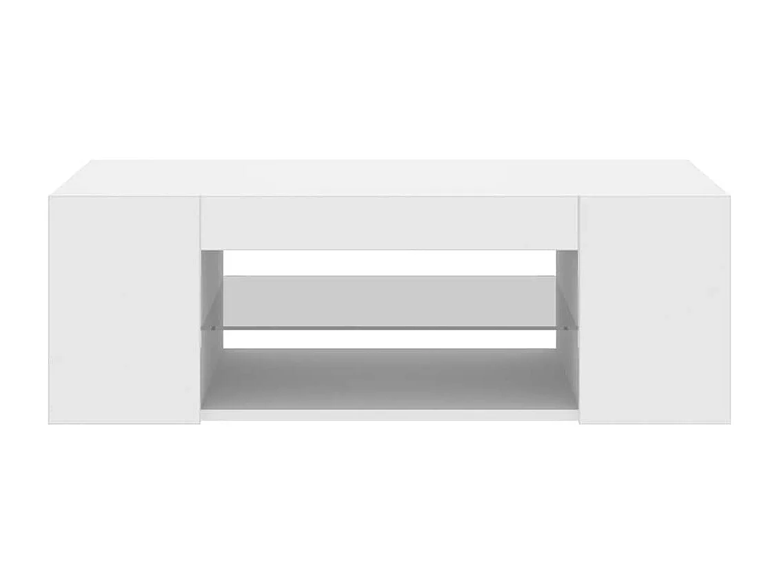 Meuble TV avec lumières LED Blanc 90x39x30 cm