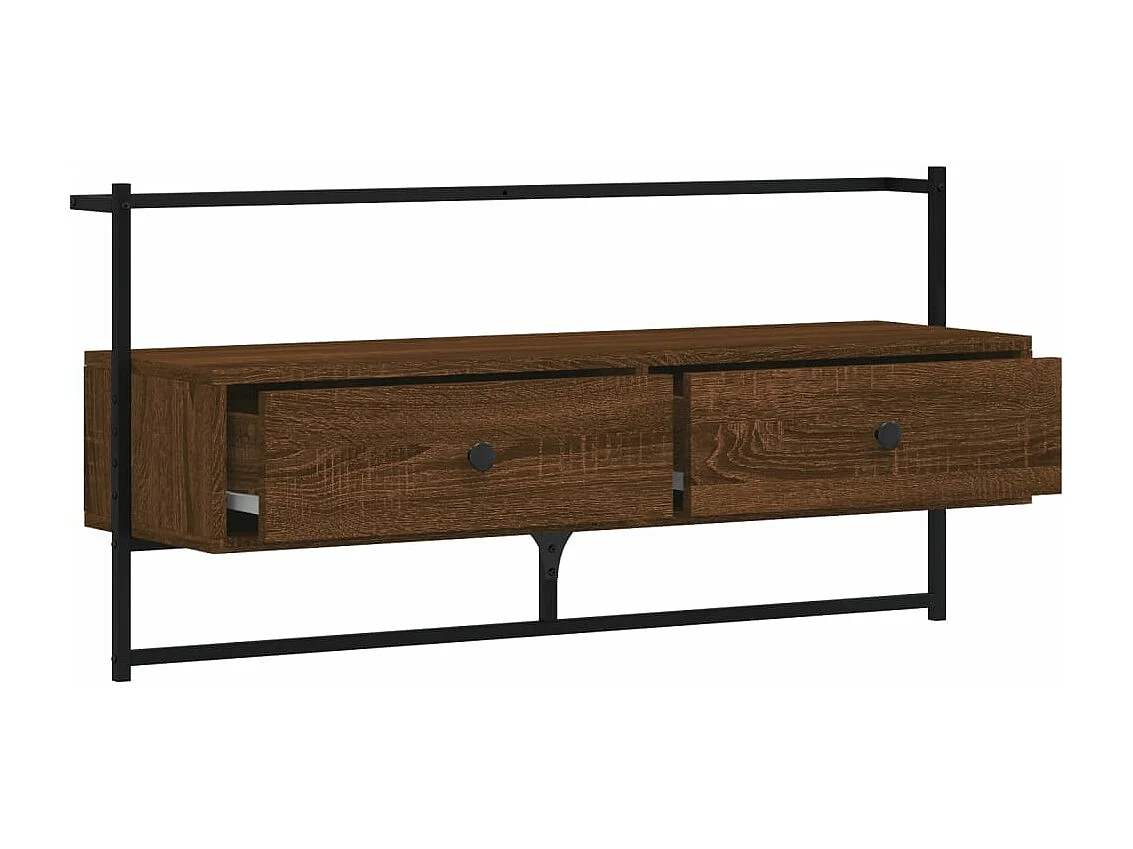 Meuble TV mural chêne marron 100,5x30x51 cm bois d'ingénierie