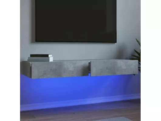 Kauf Unique TV-Schränke mit LED-Leuchten 2 Stk. Betongrau 60x35x15,5 cm