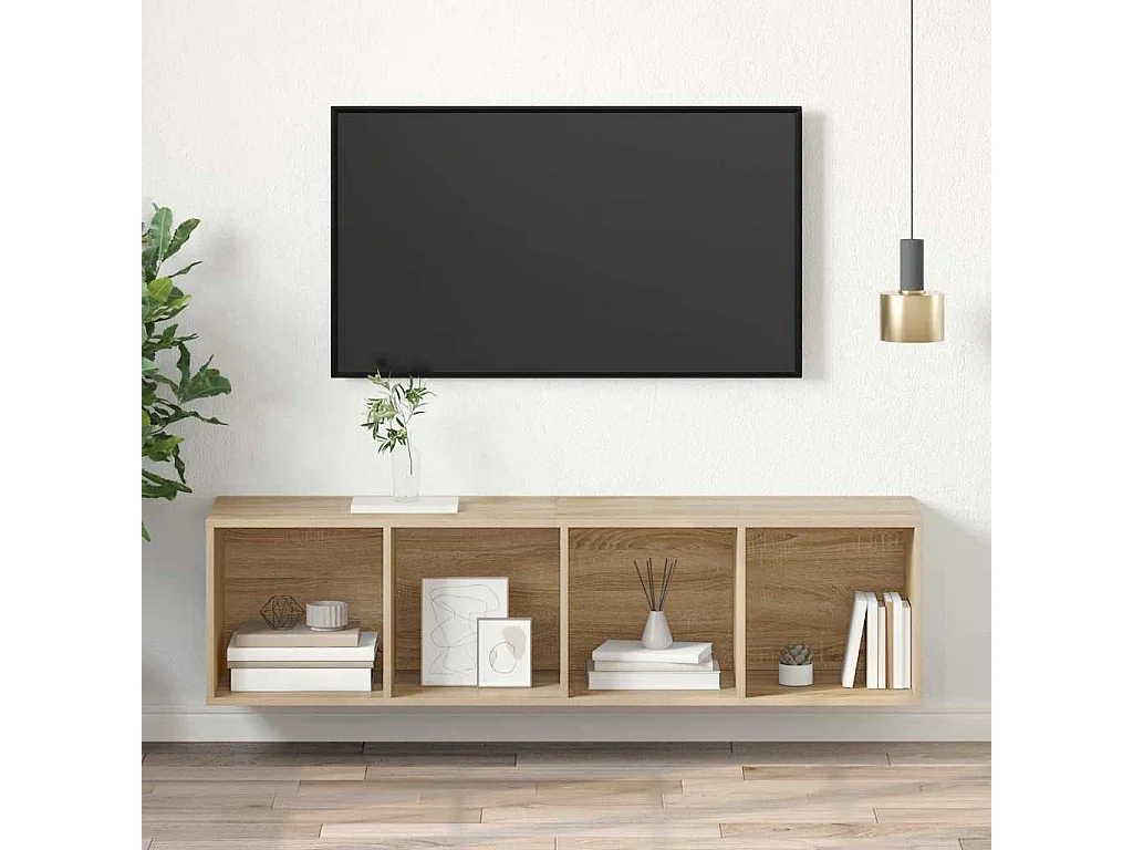 Armário de parede para TV derivados de madeira carvalho sonoma