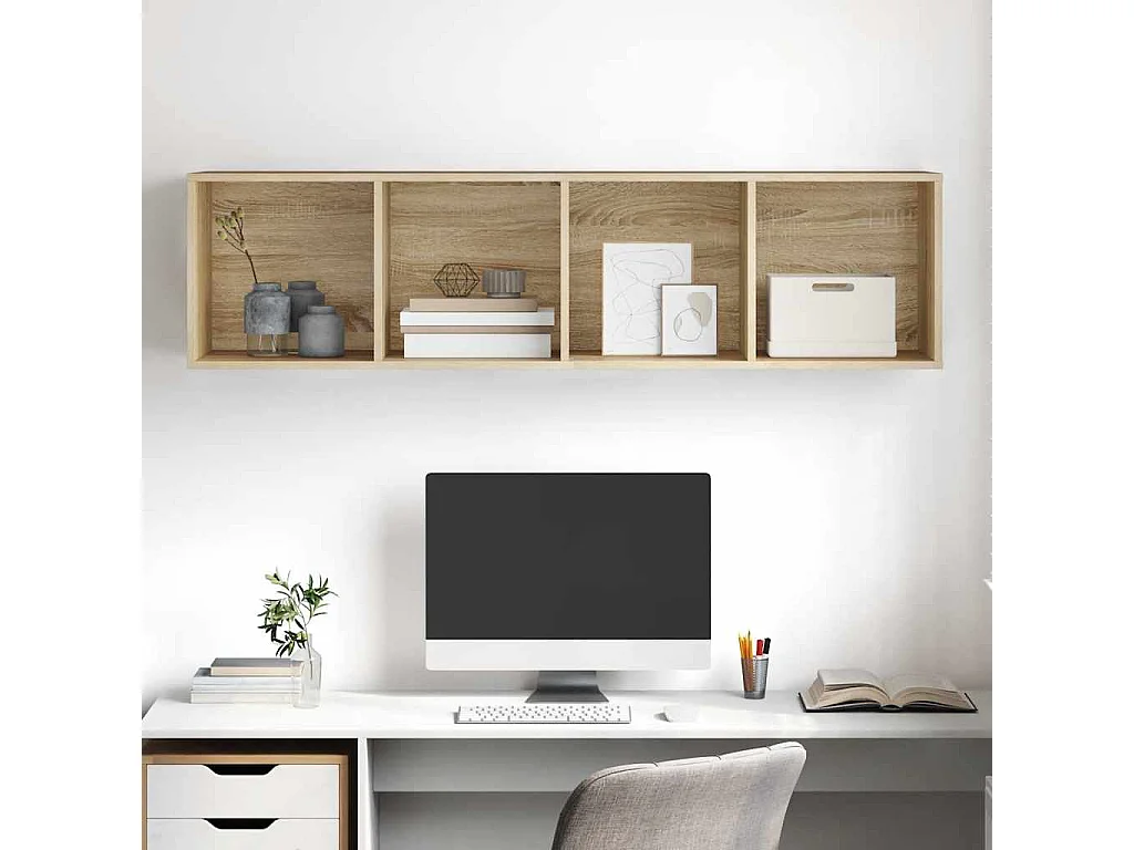 Armário de parede para TV derivados de madeira carvalho sonoma