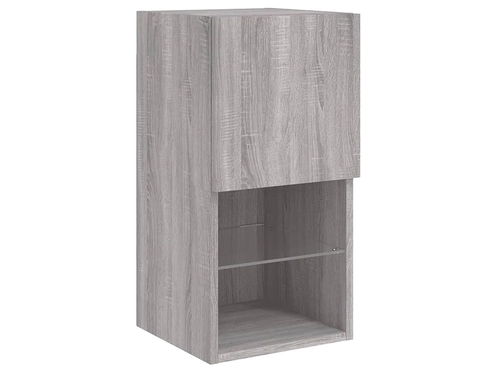 Mobile TV con Luci LED Grigio Sonoma 30,5x30x60 cm