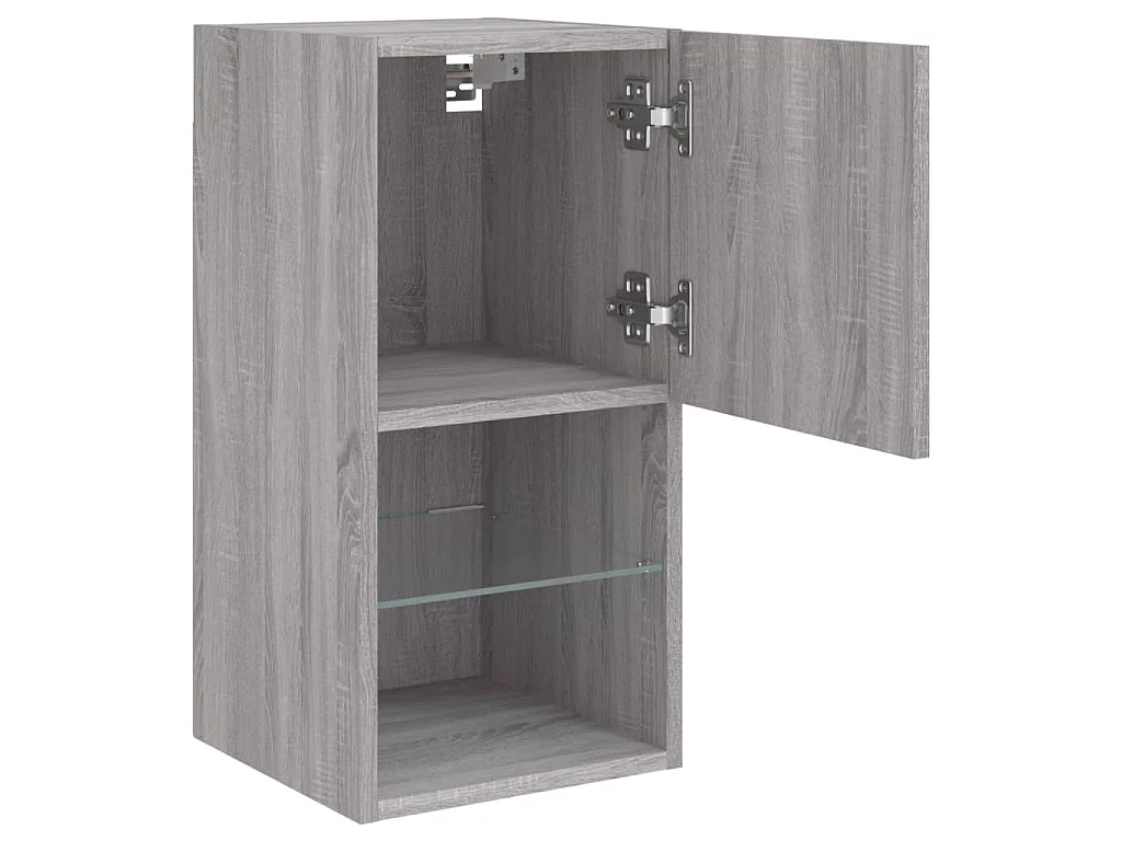 Mobile TV con Luci LED Grigio Sonoma 30,5x30x60 cm