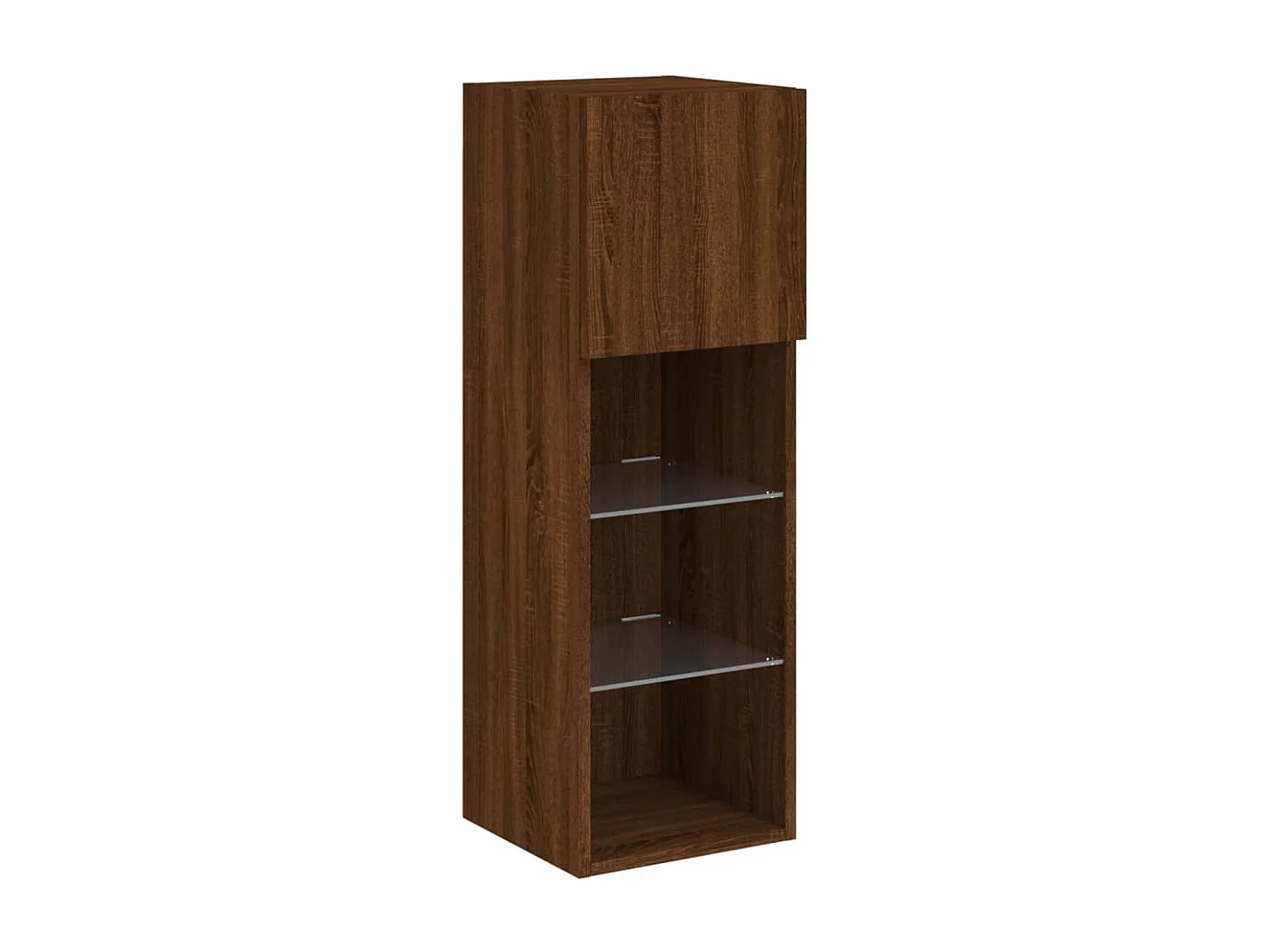 Mobili TV a Muro 4pz con Luci LED Rovere Marrone