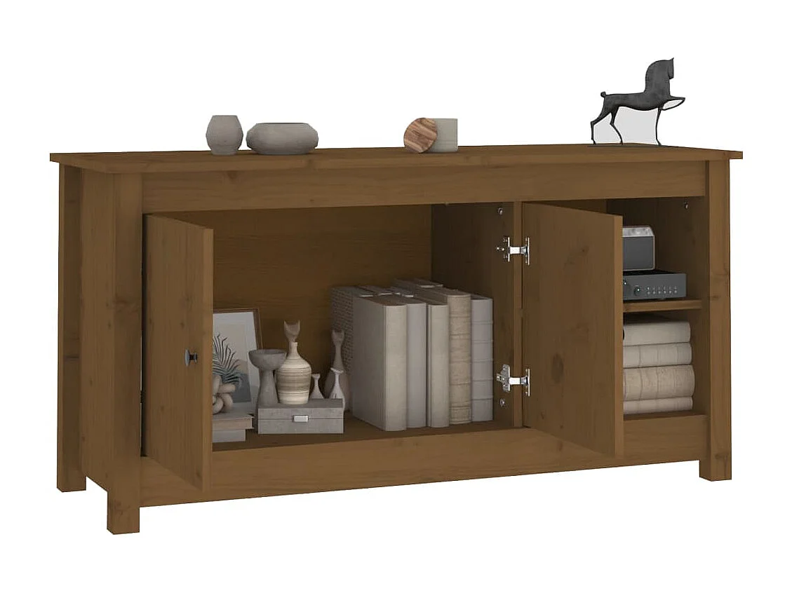 Meuble TV Marron miel 103x36,5x52 cm Bois de pin massif