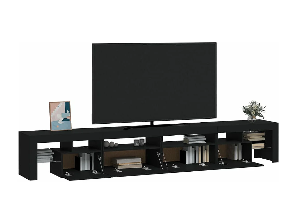 Mobile Porta TV con Luci LED Nero 260x36,5x40 cm