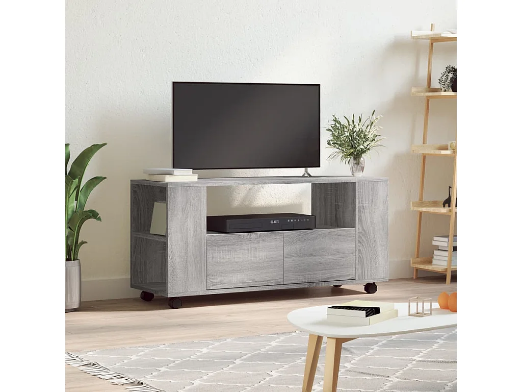 Tv-meubel 102x34,5x43 cm bewerkt hout grijs sonoma eikenkleurig