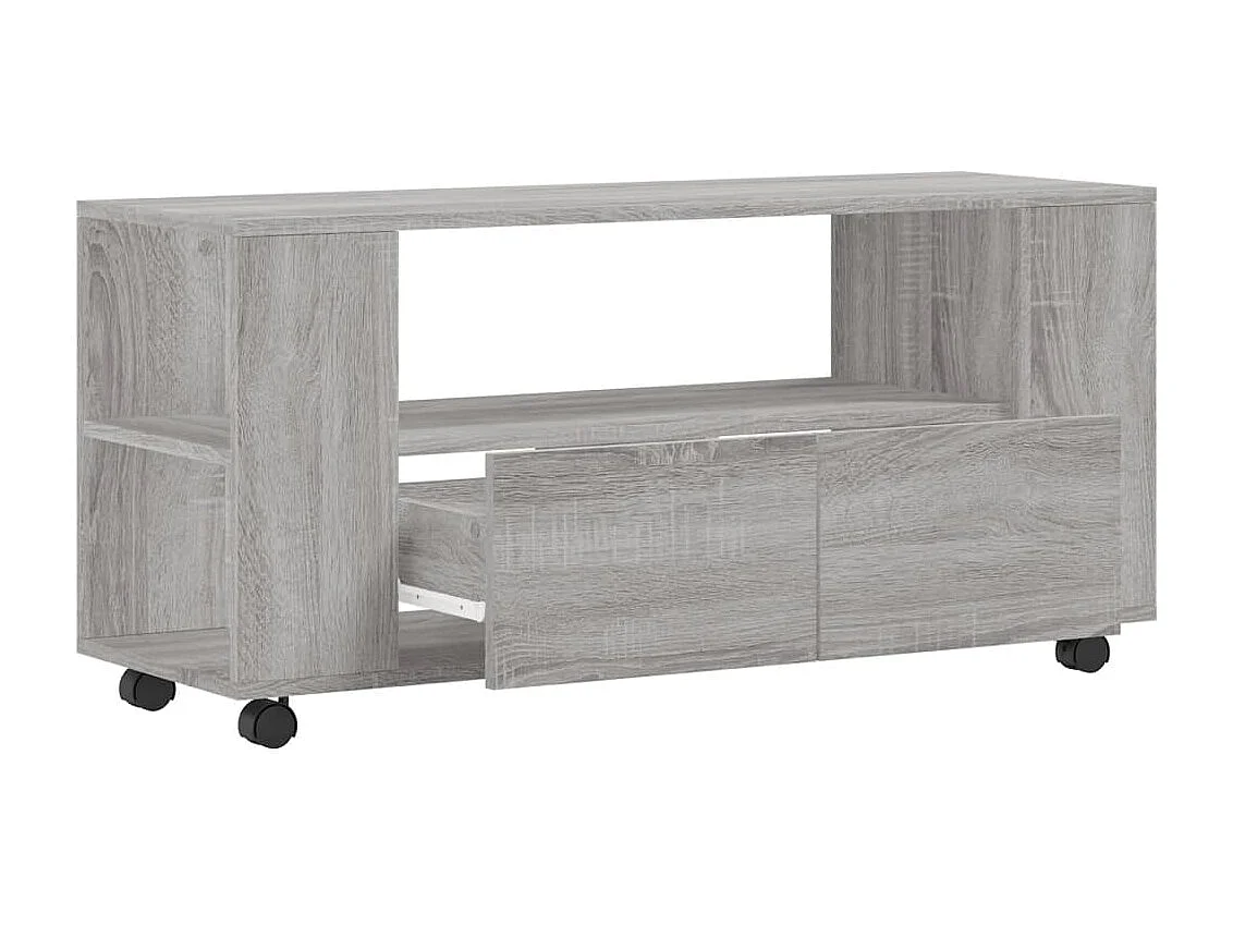 Tv-meubel 102x34,5x43 cm bewerkt hout grijs sonoma eikenkleurig