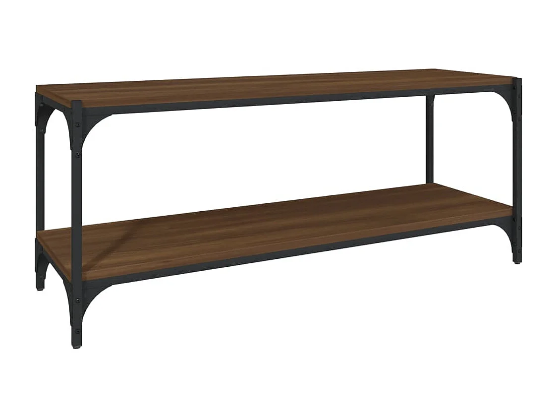 Meuble TV Chêne marron 100x33x41 cm Bois d'ingénierie et acier