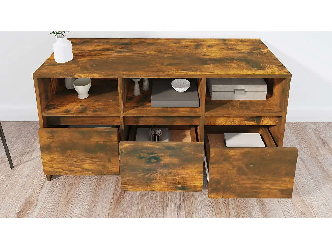 Móvel de TV 102x37,5x52,5 cm derivados madeira carvalho fumado