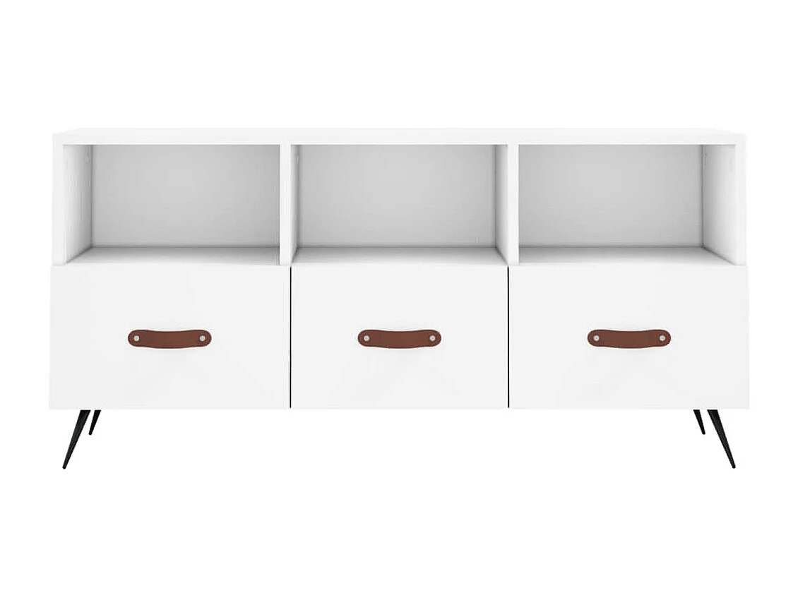 Meuble TV blanc 102x36x50 cm bois d'ingénierie