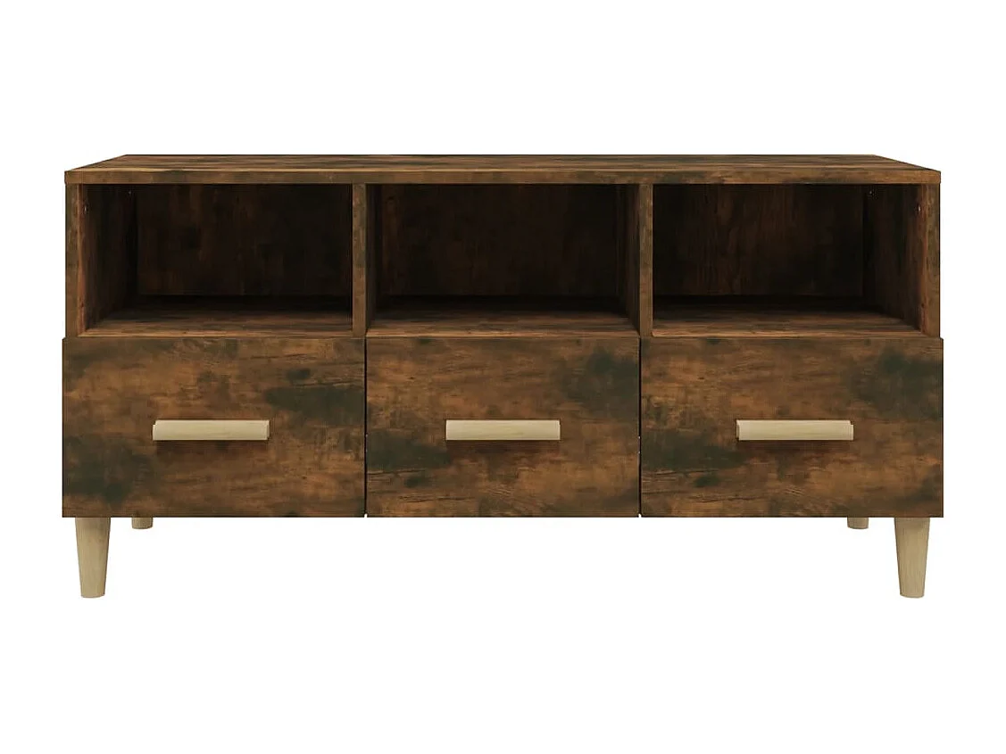 Mobile TV Rovere Fumo 102x36x50 cm in Legno Multistrato