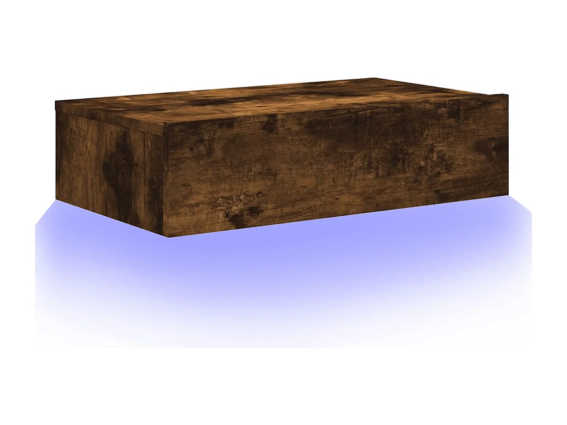 Meuble TV avec éclairage LED chêne fumé 60x35x15,5 cm